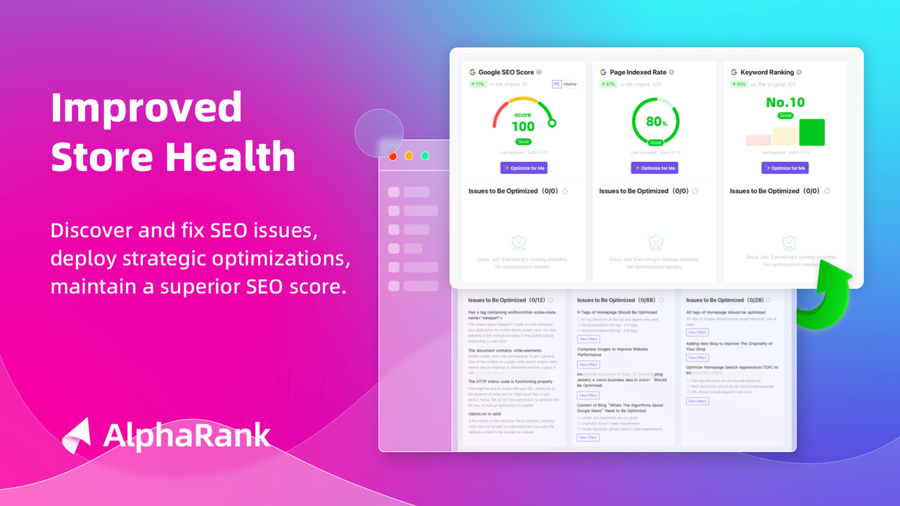 Improve SEO score and site health. 