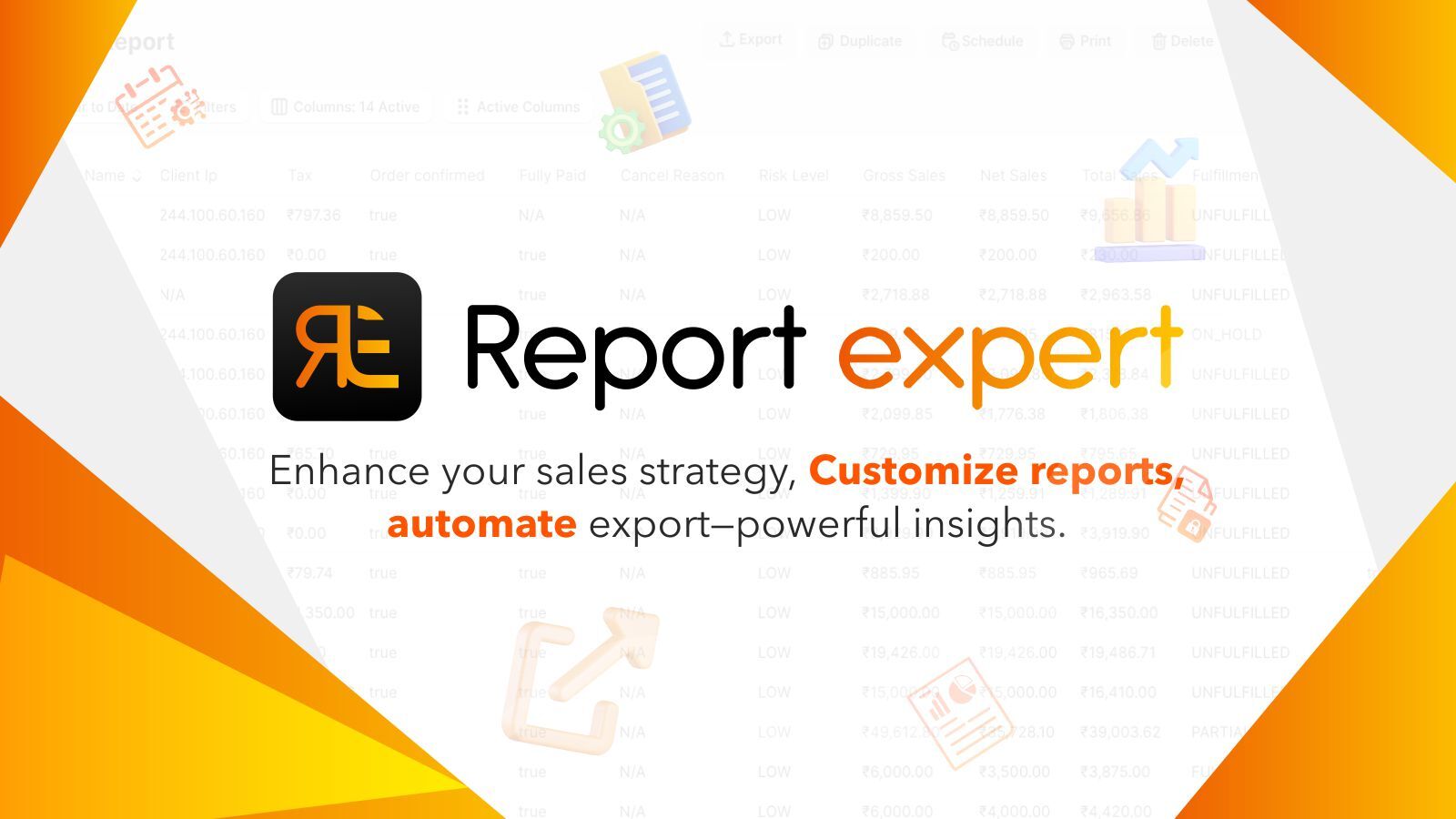 Shopify app for store reports 