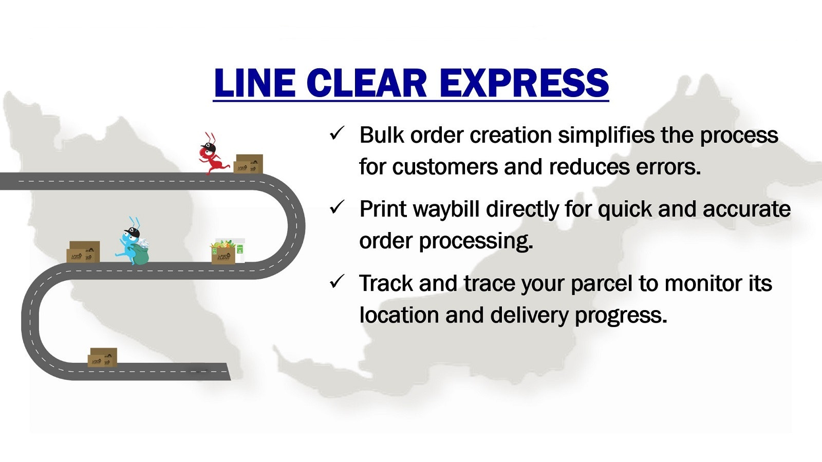 Fonctionnalité de l'application Line Clear Express