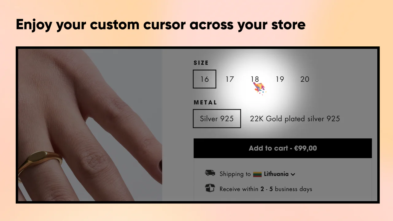 Genießen Sie Ihren benutzerdefinierten Cursor in Ihrem gesamten Shop