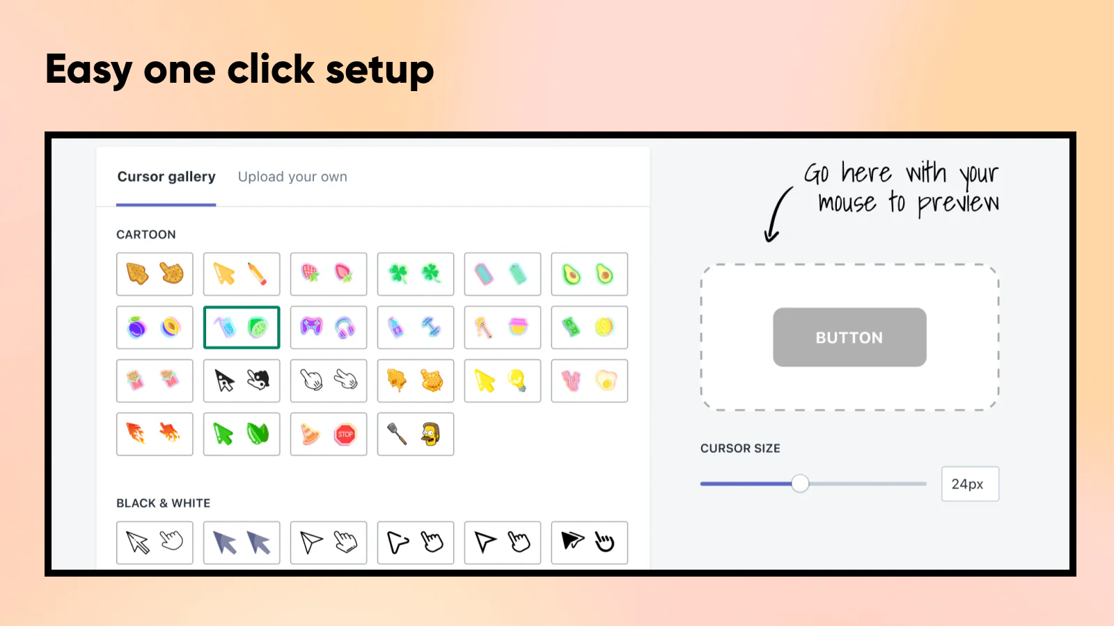 Configuración fácil con un solo clic