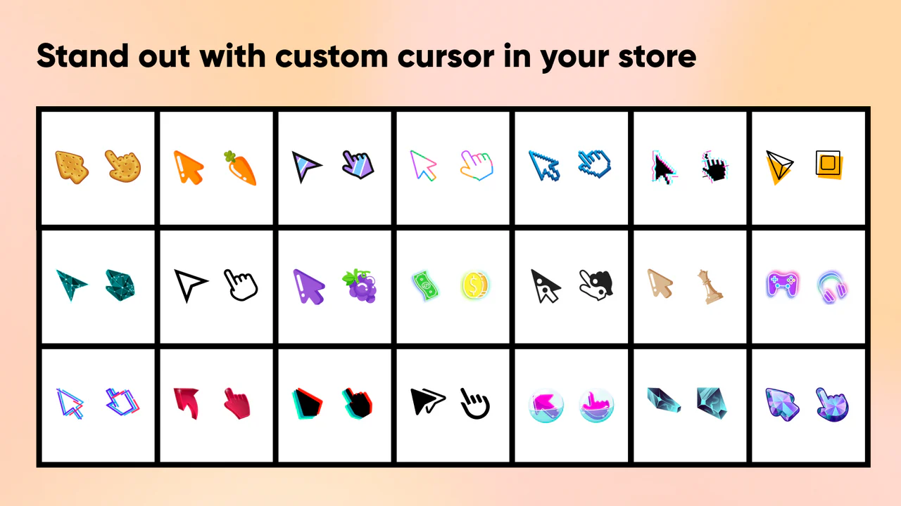 Kaching Custom Cursor - Choose a mouse cursor from our gallery or