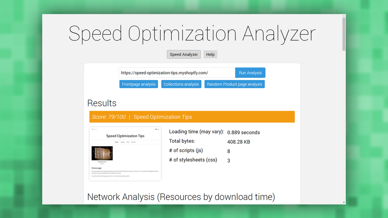 Analysis results