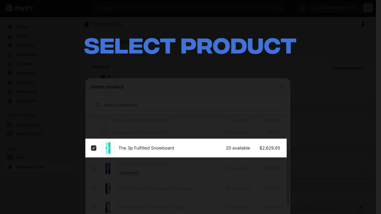 Selecteer Product