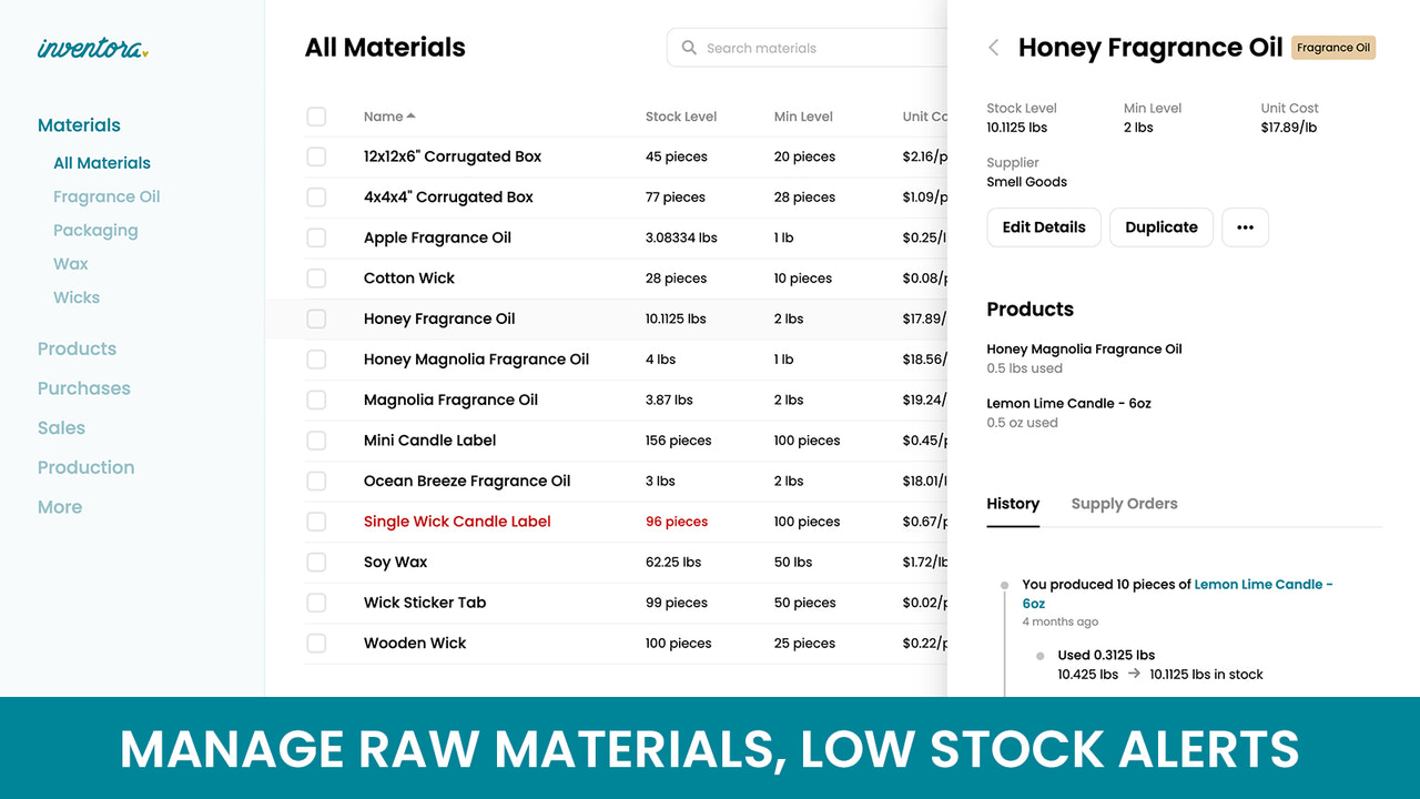 Inventora, Inventory System for Makers and Manufacturers