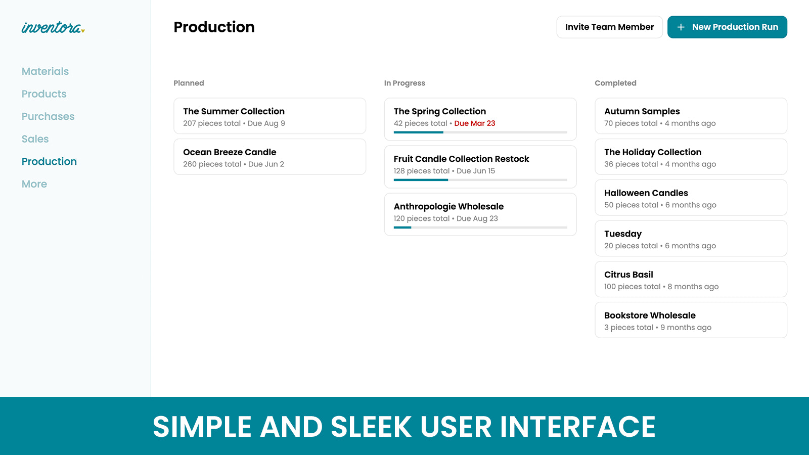 Interface utilisateur simple et épurée