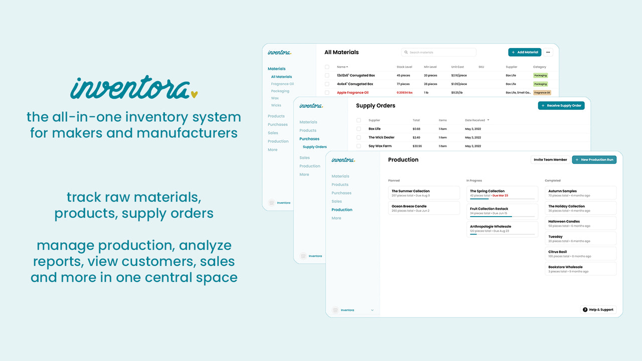 Inventora, Inventory System for Makers and Manufacturers