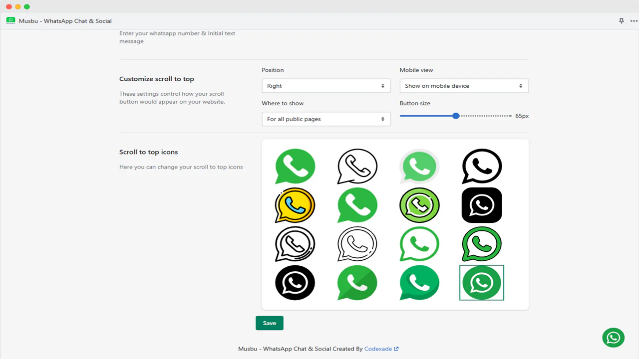 Klantondersteuning met whatsapp chat button