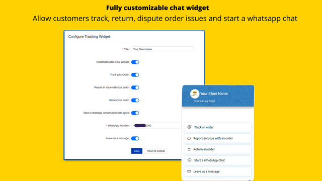 Fuldt tilpasselig chatbot inklusive whatsapp chat