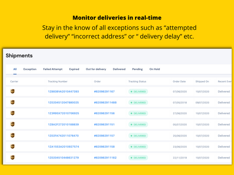 Real-time order delivery monitoring