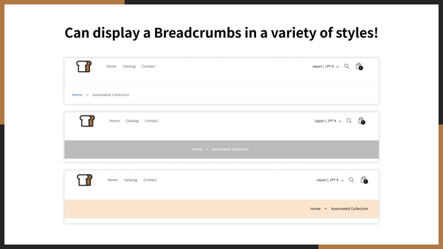 Can display a Breadcrumbs in a variety of styles