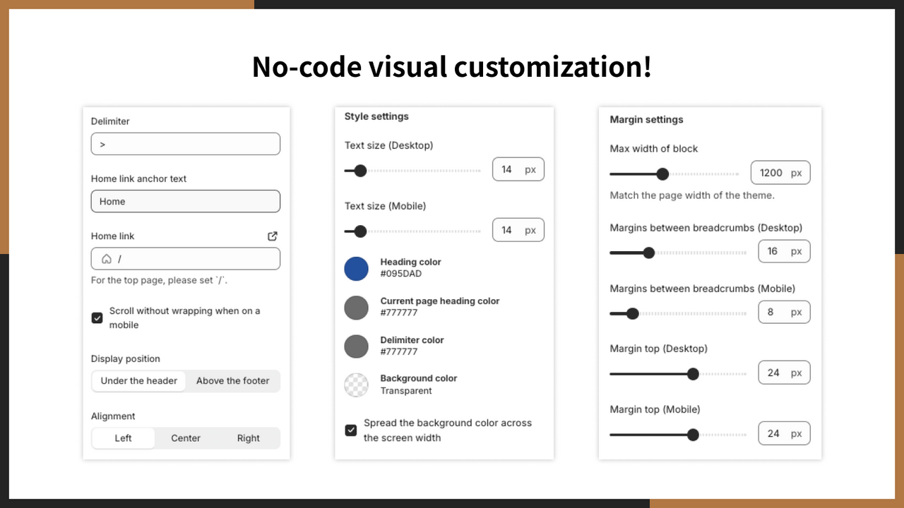 Personalização visual sem código