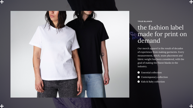 True Blanks - notre marque de vêtements de mode pour l'impression à la demande