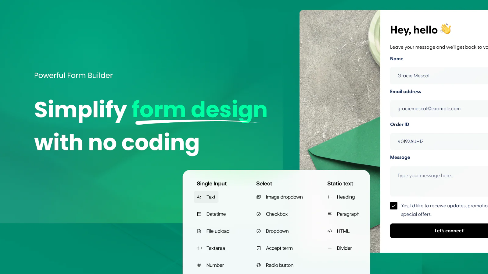 create professional looking forms with no coding