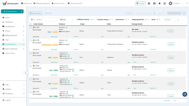 Butiksintegrationer - Envia Shipping and Fulfillment