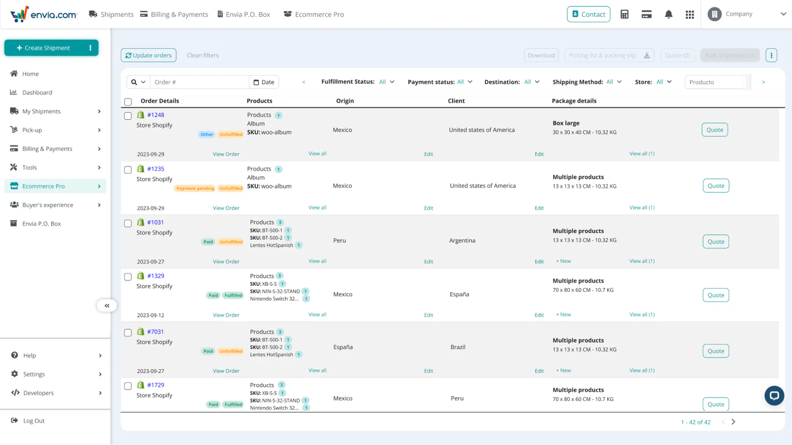 Shop-Integrationen - Envia Shipping and Fulfillment