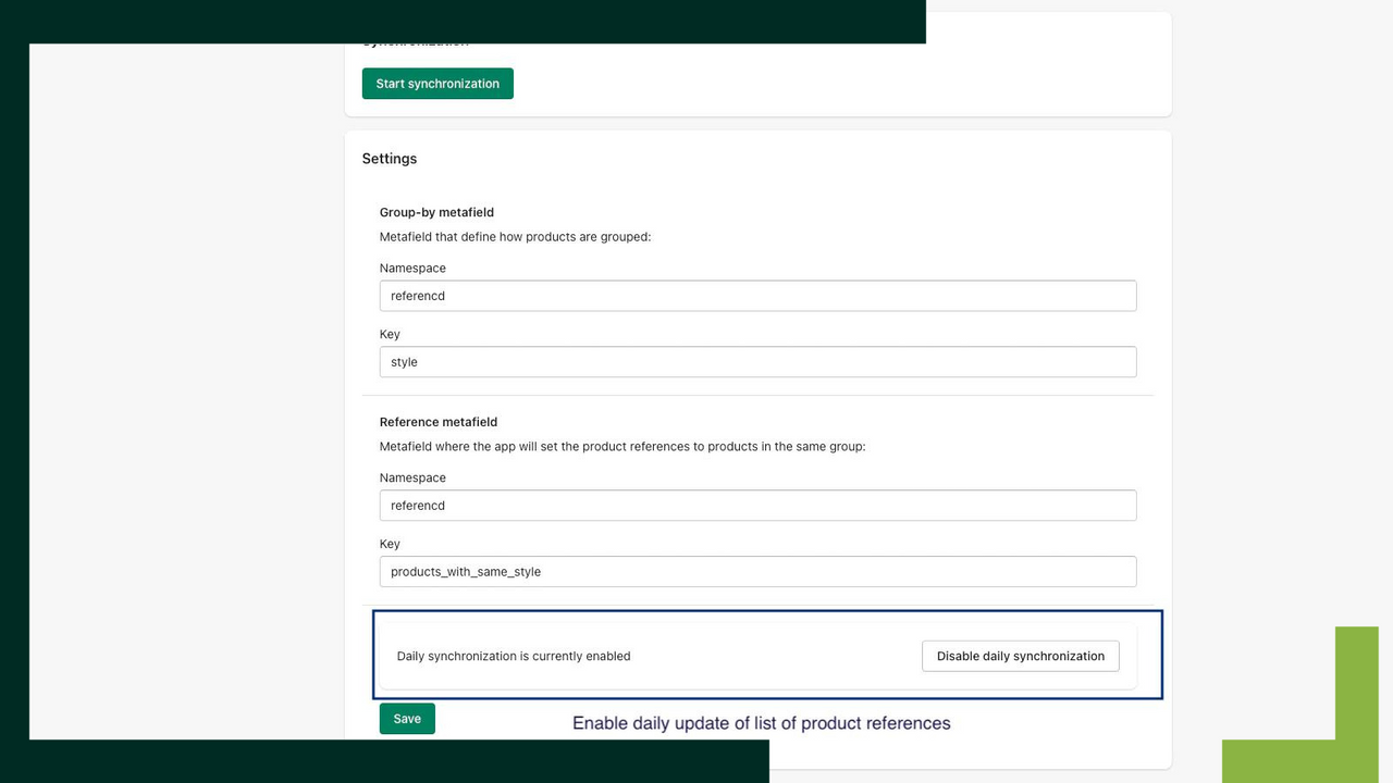 Activer la synchronisation quotidienne pour maintenir les données à jour