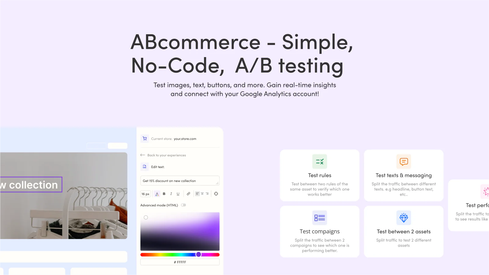 A/B testing. Test CTAs, Bannere, Farver, HTML, CSS, URLs, UTMs