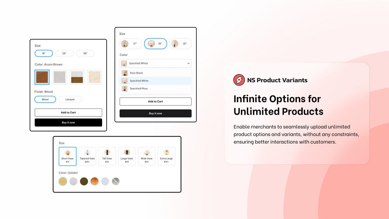 Infinite options for unlimited products