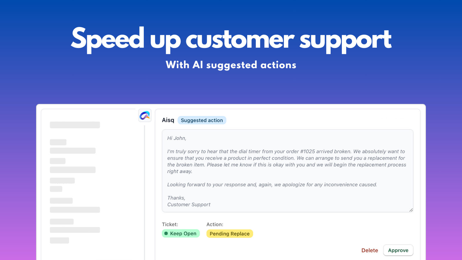 Aisq: Auto Customer Support Screenshot