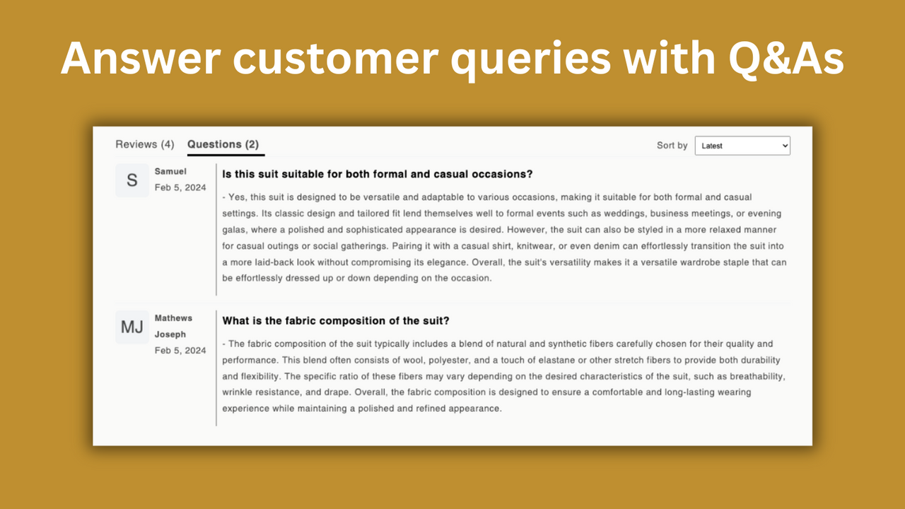 Answer customer queries with Q&As
