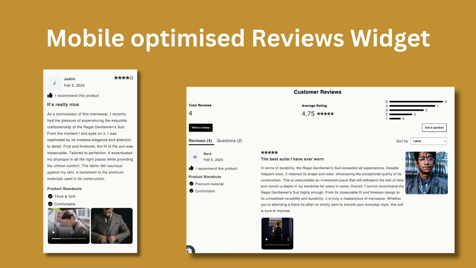 Mobiel geoptimaliseerde recensies widget