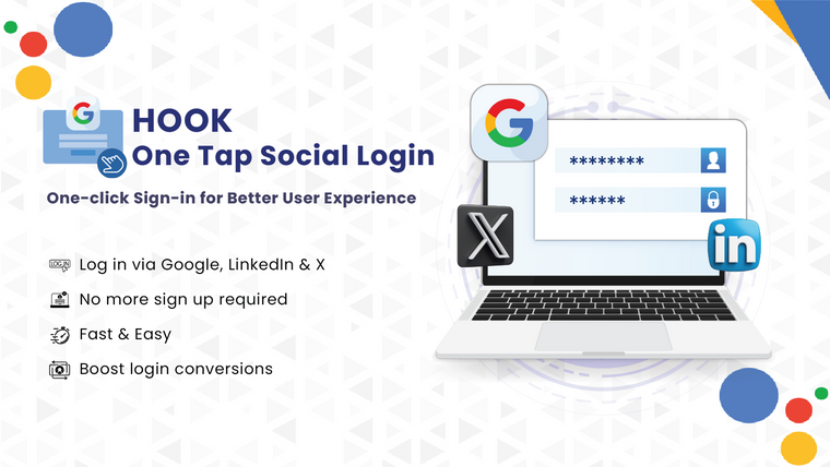 HOOK One Tap Social Login Screenshot