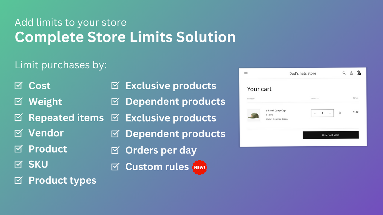 MinMax Order Limits Limitsify Screenshot