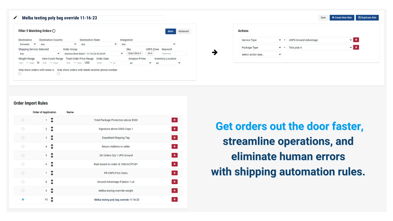 Shipping Automation Rules