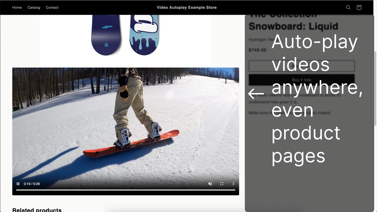 Automatisches Abspielen von Produktseitenvideos