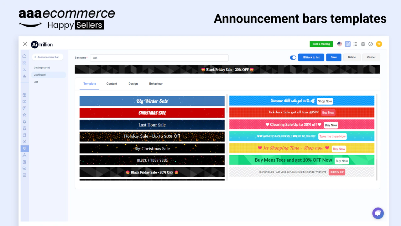 Notificação Web Push + modelos de barra de anúncio