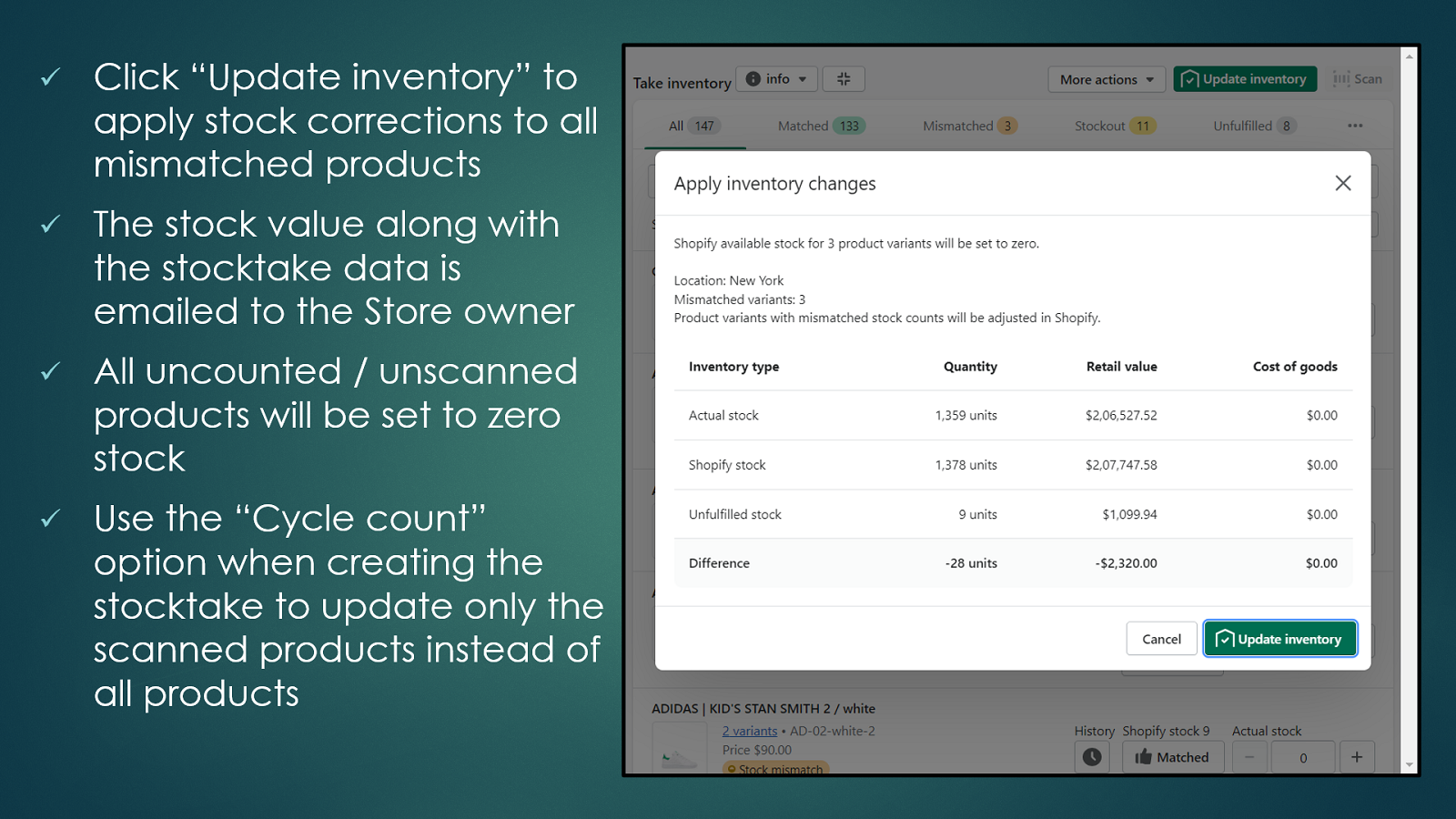 Stock Take: Count Inventory Screenshot