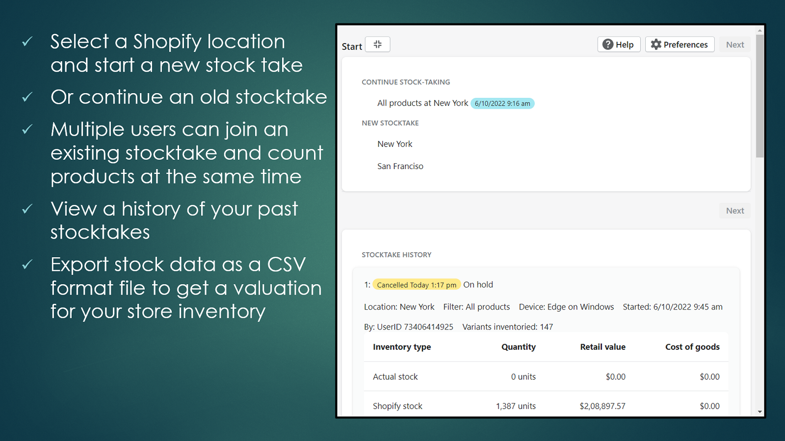 Stock Take: Count Inventory Screenshot