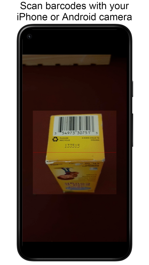 Use your Mobile phone camera as an inventory scanner