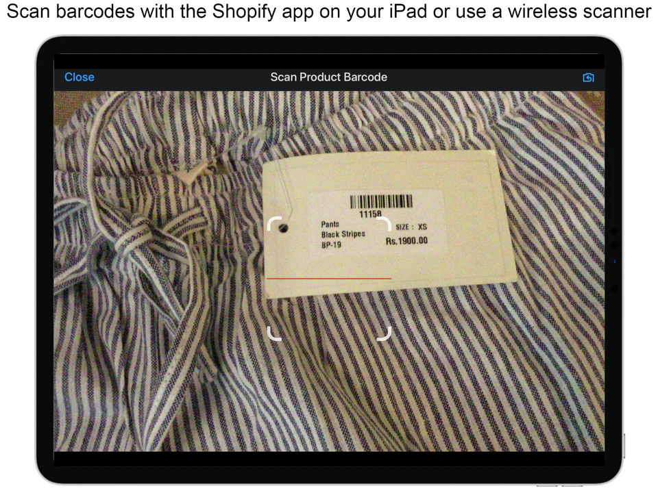 iPad camera barcode scanner