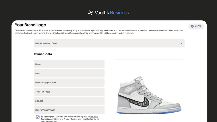 Vaultik Business Screenshot