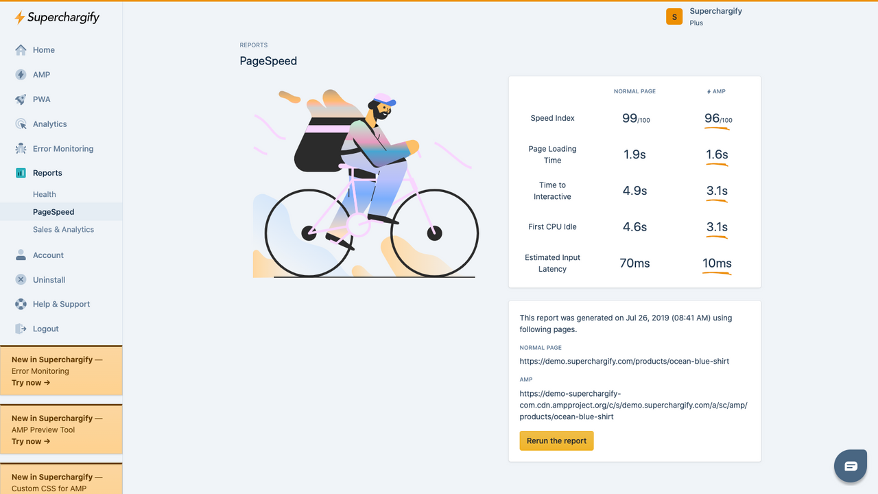 Superchargify: PageSpeed-Bericht