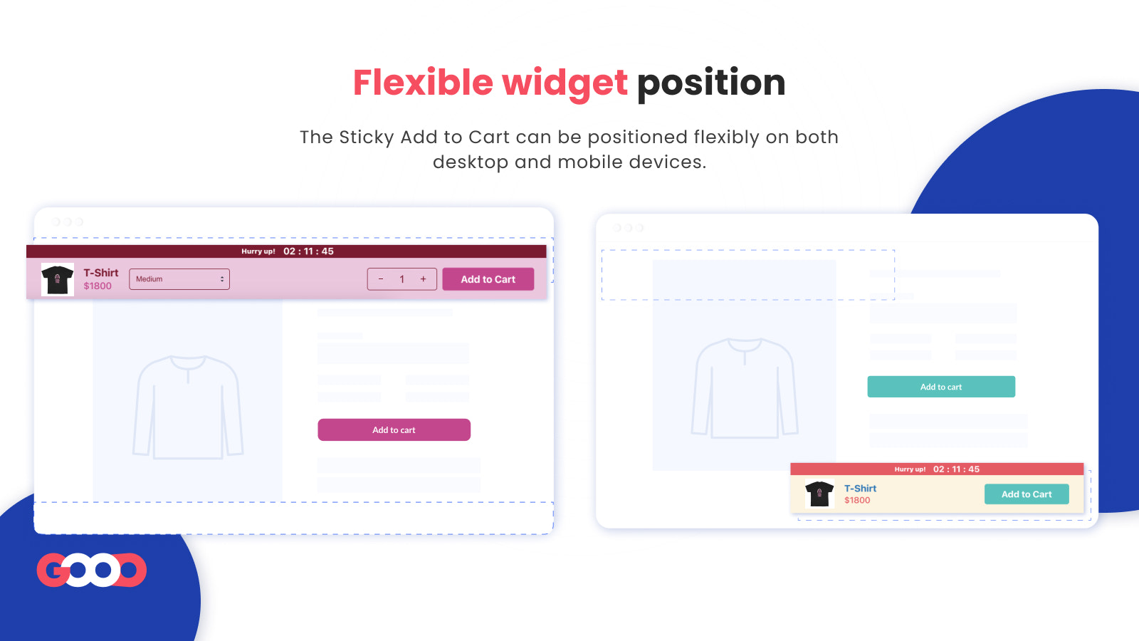 Position du bouton Ajouter au panier flexible et collant