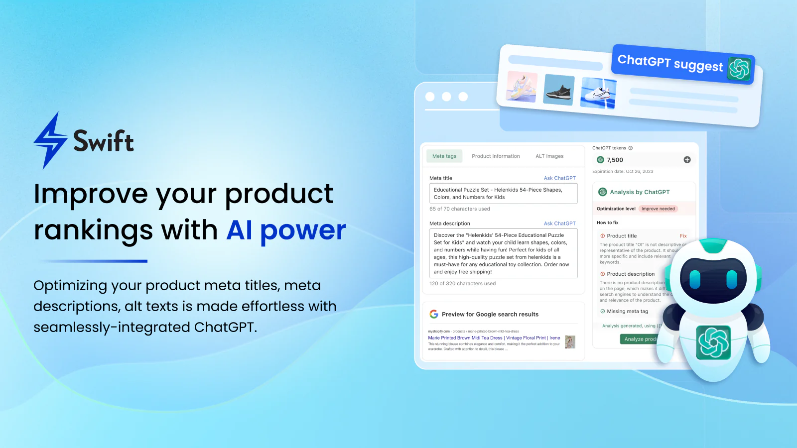 Forbedre din produkthastighed & SEO rangeringer med AI kraft