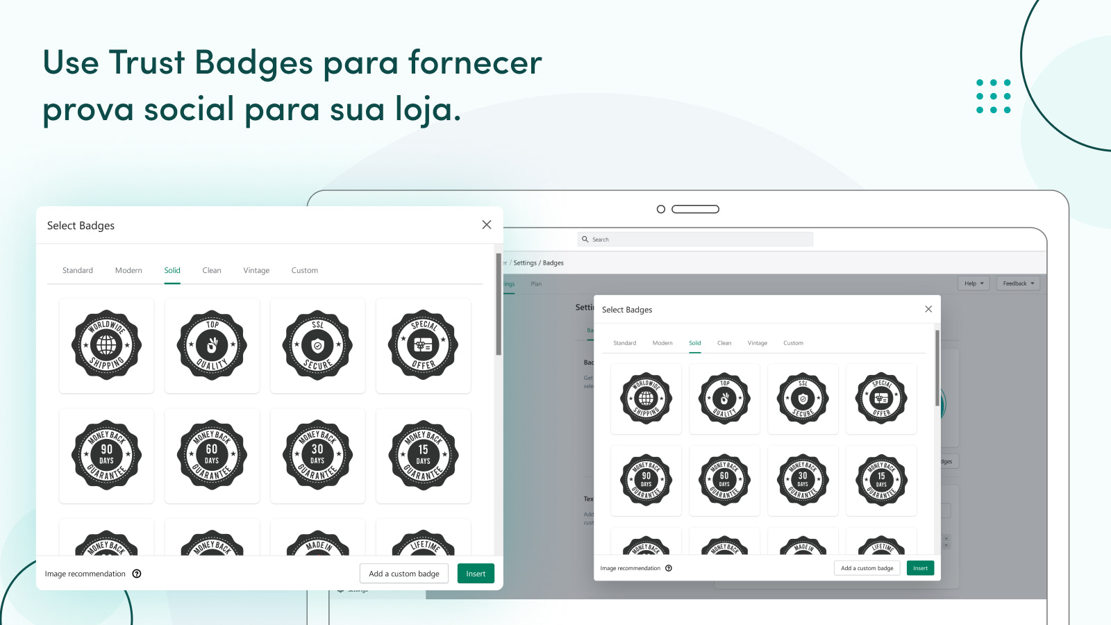 Forneça provas sociais para a sua loja com o Trust Badge Master.