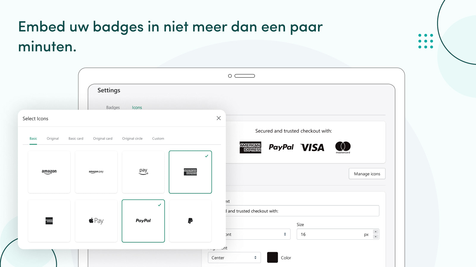 Embed uw badges in niet meer dan een paar minuten.