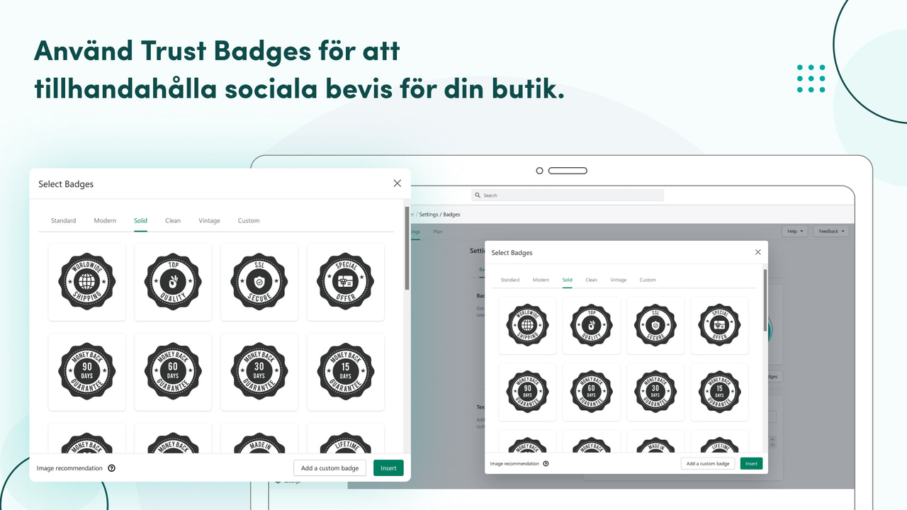 Ge sociala bevis för din butik med Trust Badge Master.