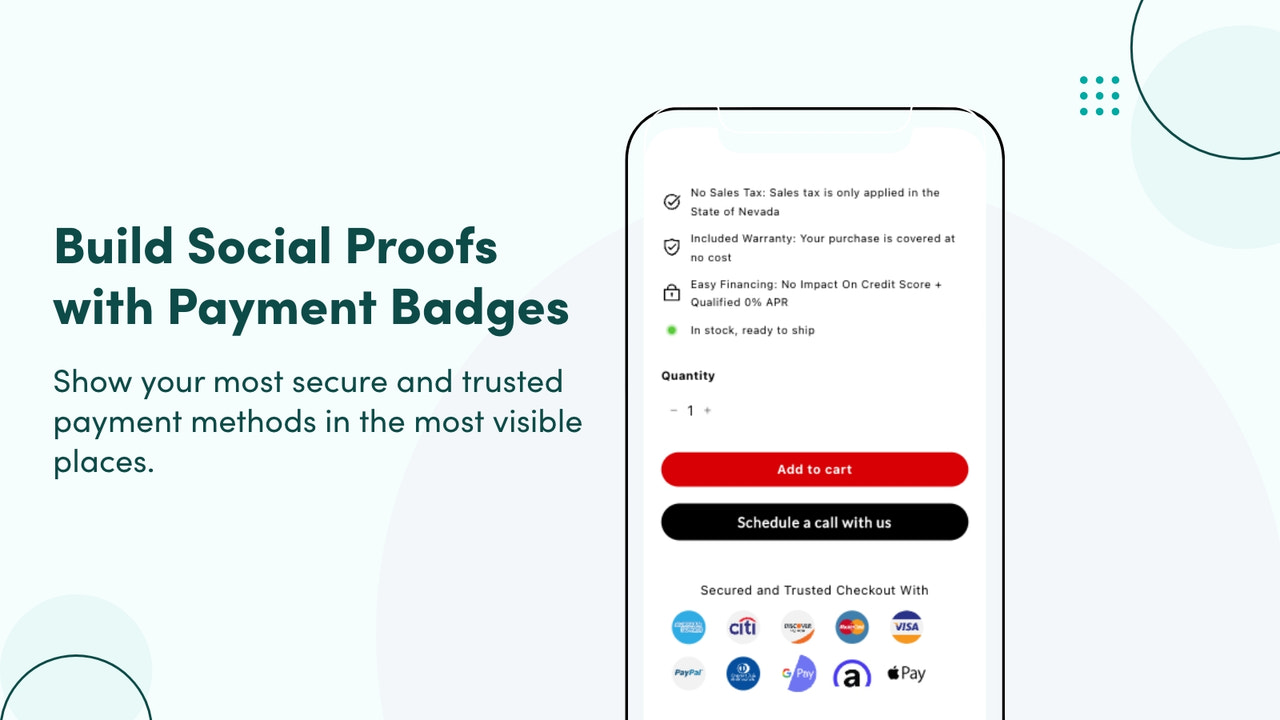 Build Social Proofs with Payment Badges