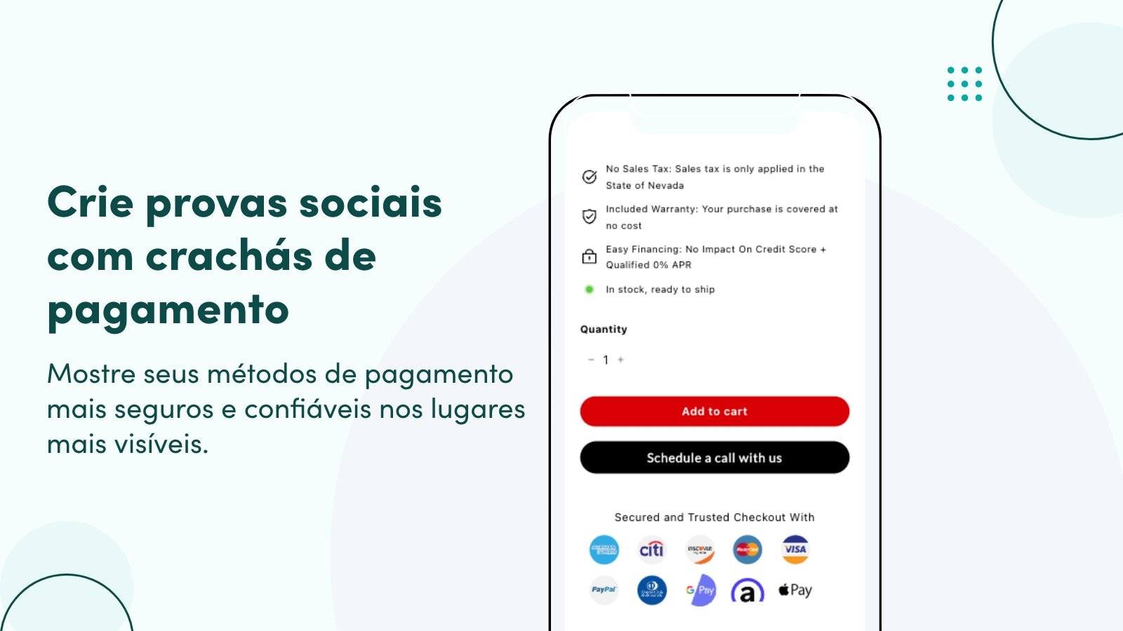 Crie provas sociais com crachás de pagamento