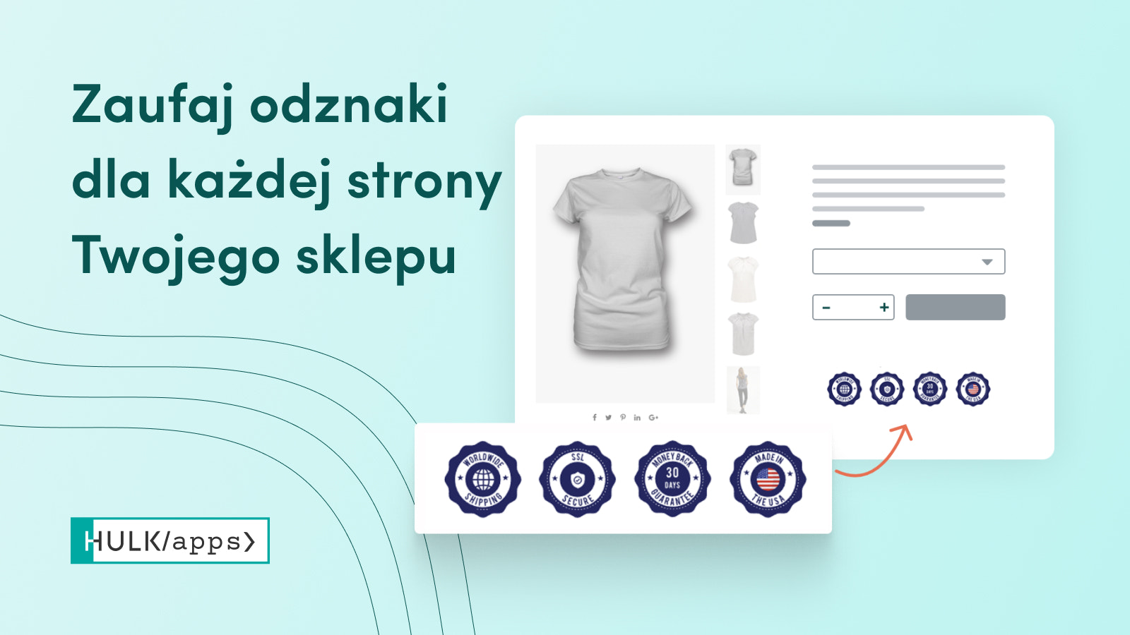 Aplikacja Shopify Menadżer Odznak Zaufania od HulkApps