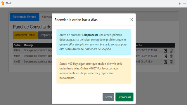 Verificação do Reprocessamento