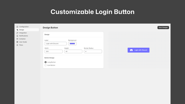 Discord integration & discord login - Tilpasbare knapper