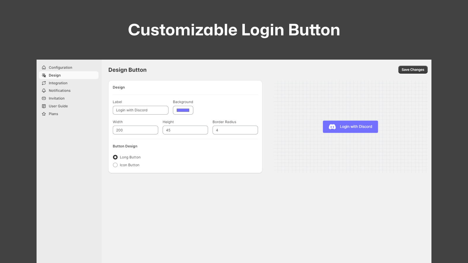 Integração discord & login discord - Botões personalizáveis
