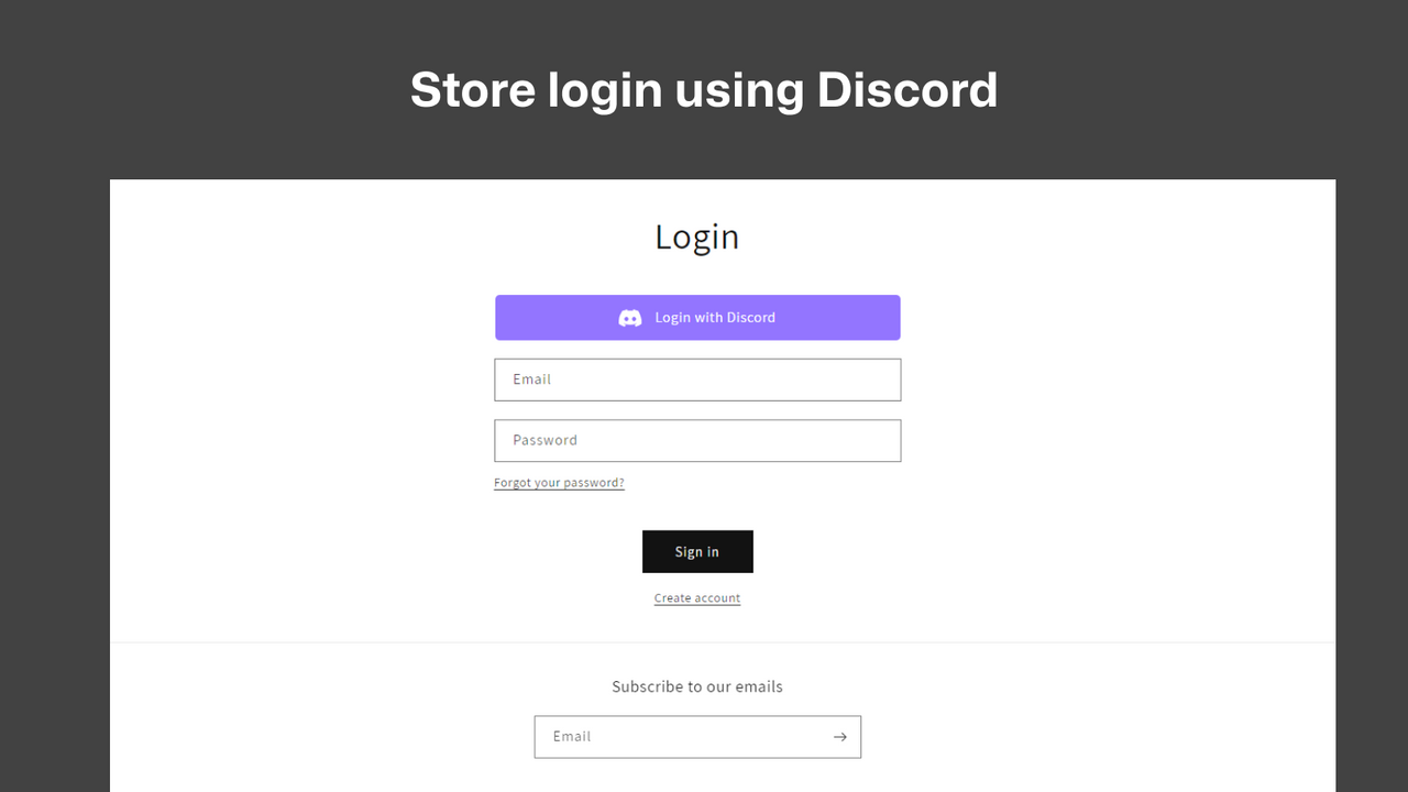 Integración de Discord e inicio de sesión en Discord - Página de inicio de sesión con Discord
