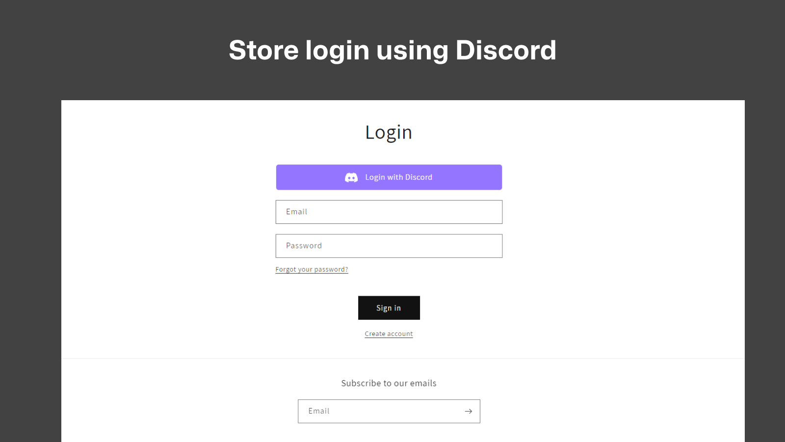 Discord integration & discord login - Login med discord side